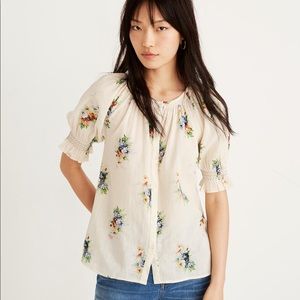 Madewell floral button down top